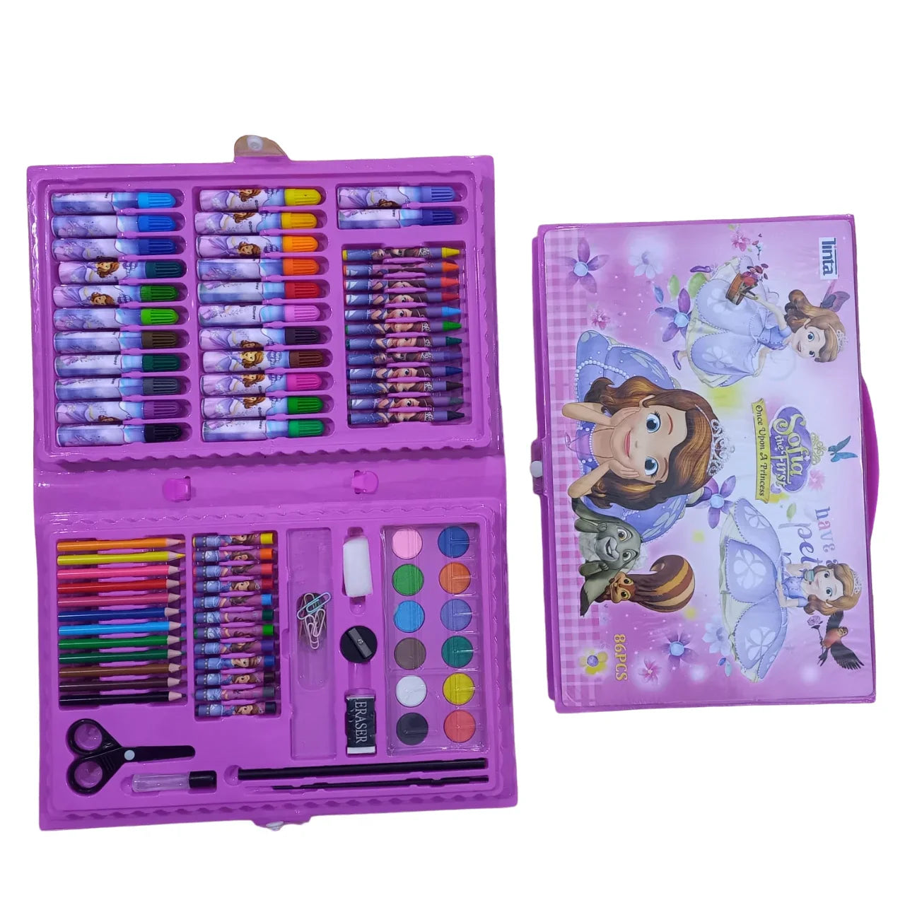 Sofia multicolor 86 pcs button kit with assorted colorful buttons neatly arranged in a storage box