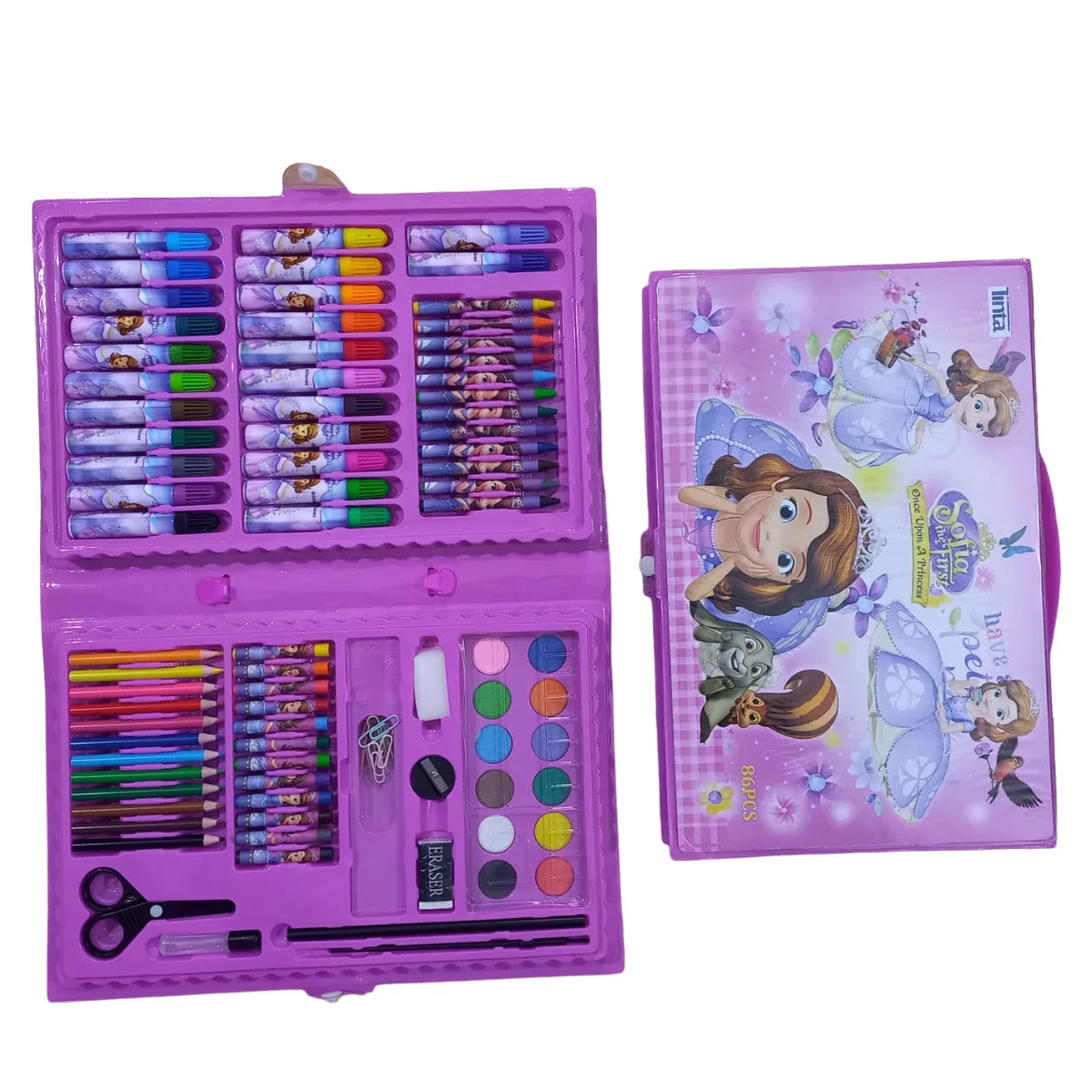 Sofia multicolor 86 pcs button kit with assorted colorful buttons neatly arranged in a storage box