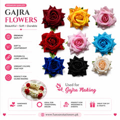 Soft artificial velvet hand gajra flowers for DIY crafts, floral arrangements, gift decoration, home décor, weddings, and festive decoration on a white background.