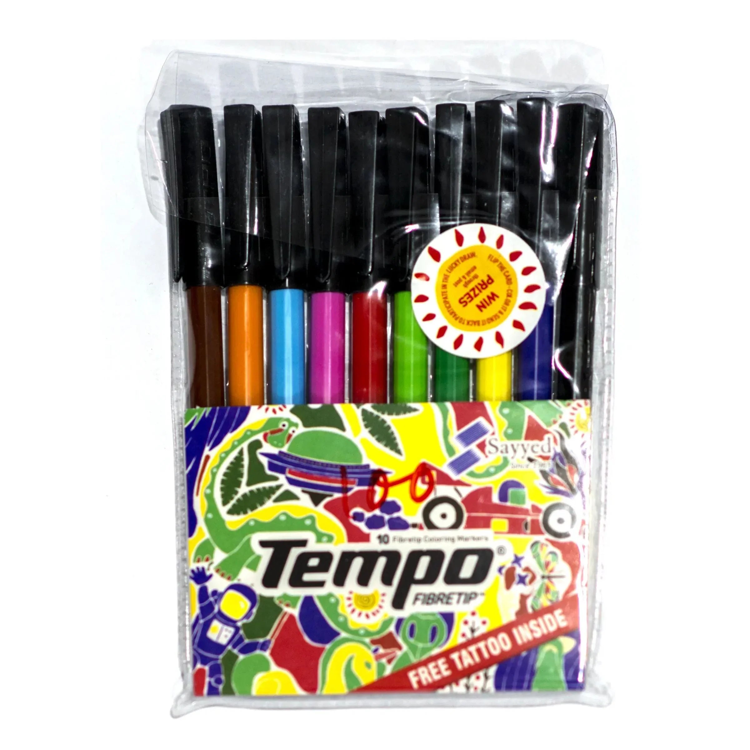 Tempo Fiber Tip Color Markers – Pack of 10 – Funoon Stationers
