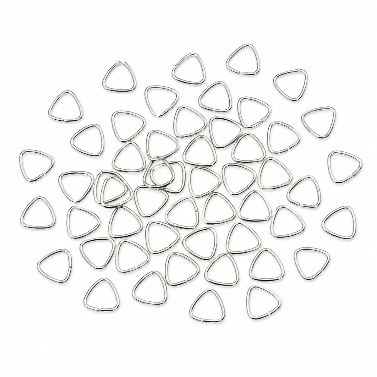 50 pcs 10mm silver triangle open jump rings for keychains jewelry making and DIY crafts