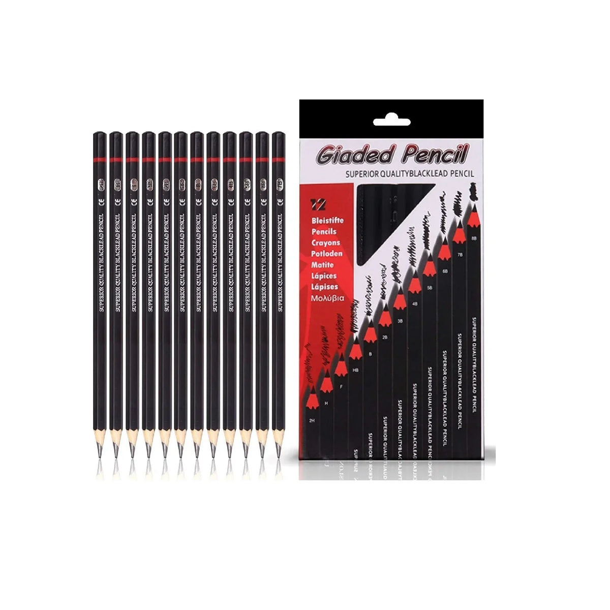 Ulson professional drawing and sketch pencils set of 12 for shading sketching and art drawing