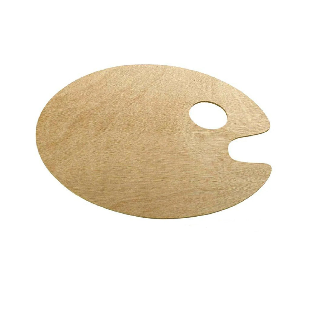 Vintage oval wooden artist palette, ideal for oil painting and drawing, featuring smooth wood surface for easy color mixing