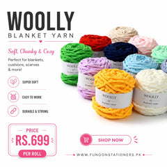WOOLLY 100g Blanket Yarn Ball – Chunky Yarn for Blankets and Arm Knitting
