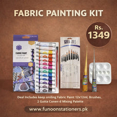 Fabric painting kit Deal 23 with 12 color fabric paints brushes gutta cones and palette for textile art