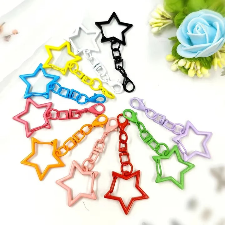 Buy Colorful Star-Shaped Keychain Set at Funoon Stationers. Cute star charms perfect for handbags, backpacks, keys, gifts, accessories, and DIY projects.