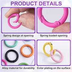 24mm Bright Metal O-Ring Spring Keychain Hook Openable Zinc Alloy Key Ring