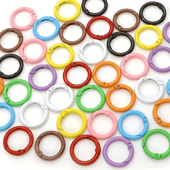 24mm Bright Metal O-Ring Spring Keychain Hook Openable Zinc Alloy Key Ring
