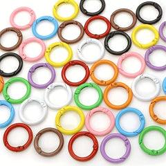 24mm Bright Metal O-Ring Spring Keychain Hook Openable Zinc Alloy Key Ring