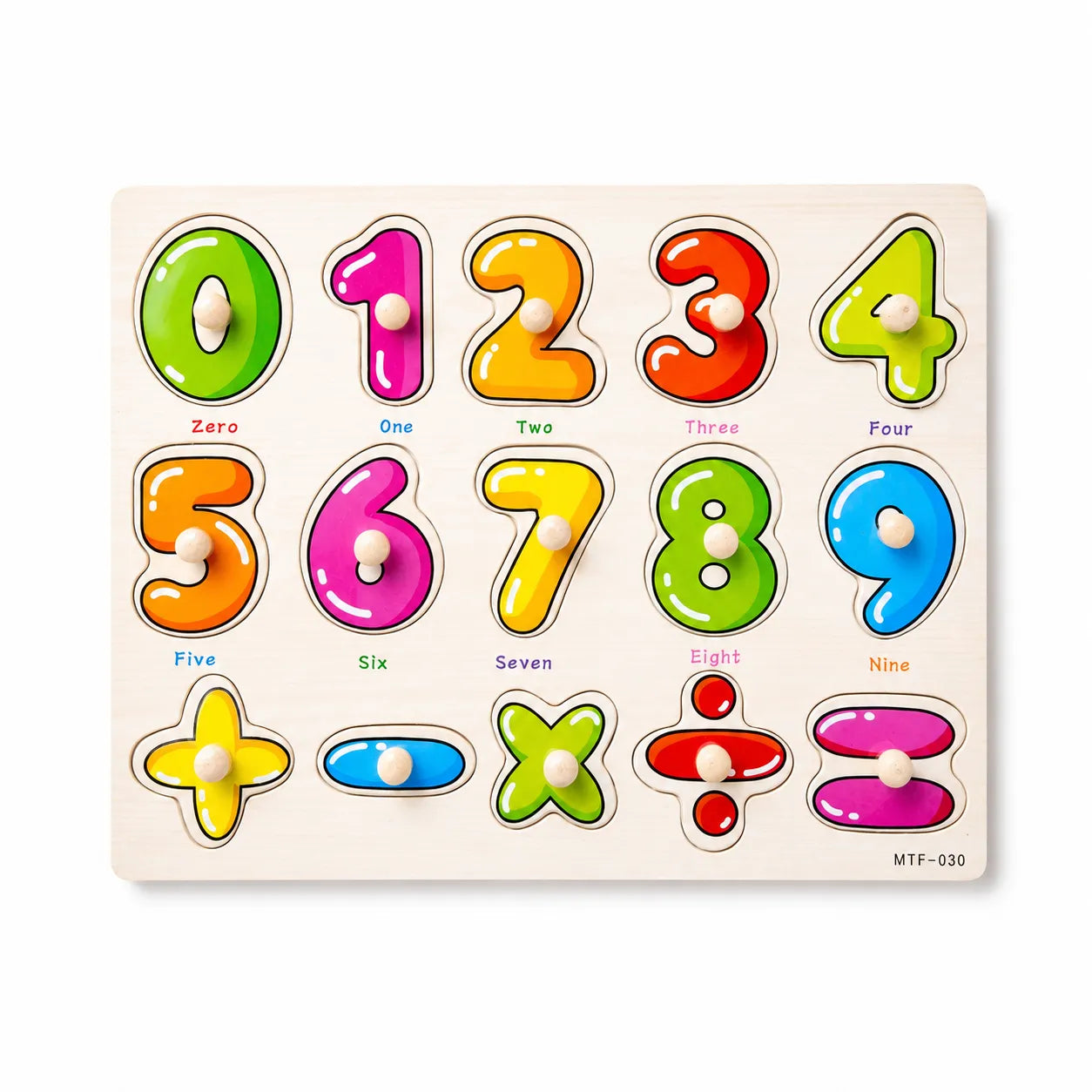 Wooden shapes and numbers puzzle hand grab toy for children Montessori educational learning