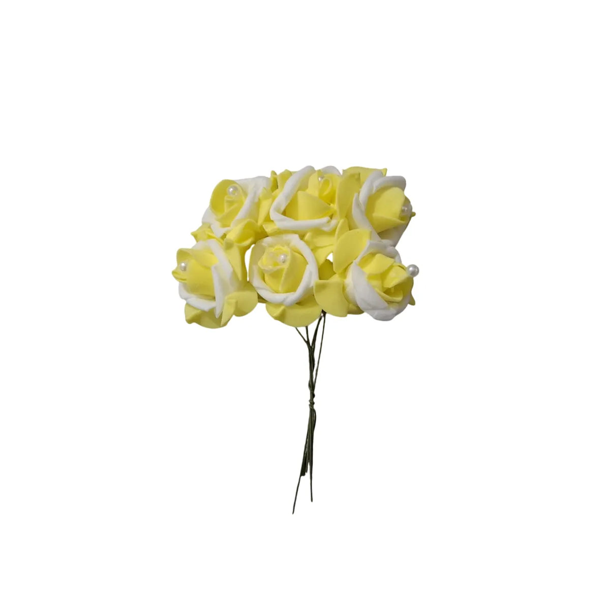 Artificial Foam Rose Flowers with Pearl – Pack of 6 – DIY Crafts & Decoration
