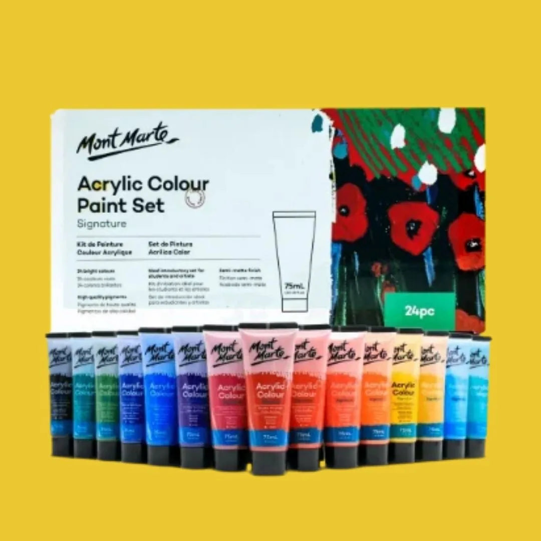 Mont Marte signature acrylic color paint set 24 x 75ml for canvas and creative painting