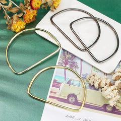 Metal D-shaped bag handles for handmade handbags, crochet bags, and DIY bag making