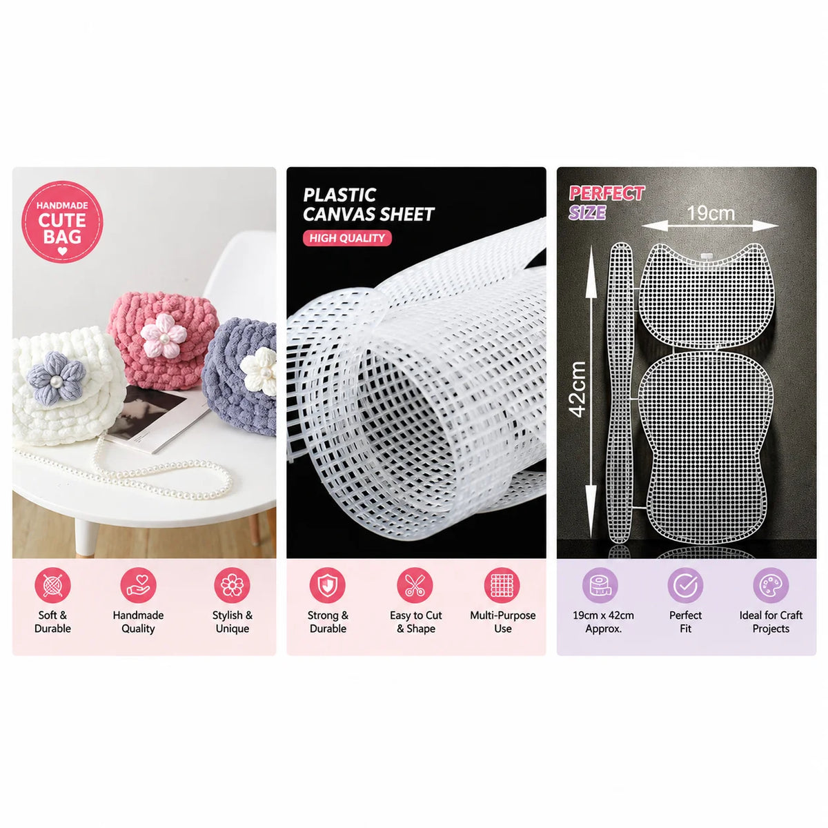 DIY Cat Plastic Canvas Mesh Sheet Bag Making Kit
