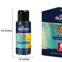 Bluebird Studio Acrylic Colours – 100 ml – Set of 6 Primary