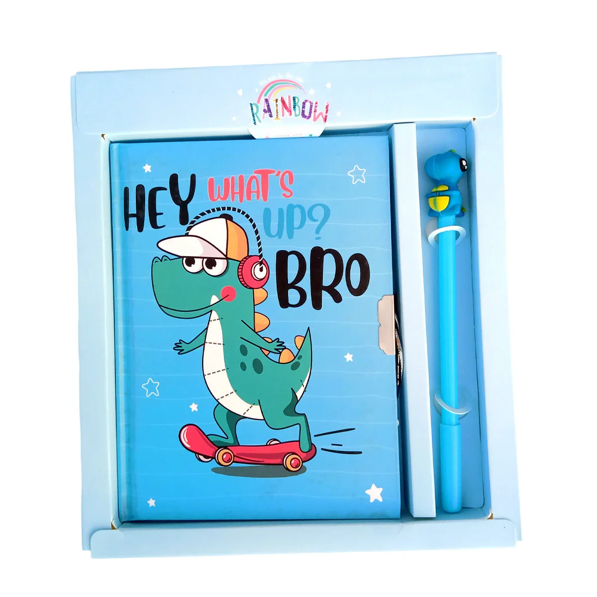 Cute Dino diary with Gel Pen key lock with Packing stationery school Gift