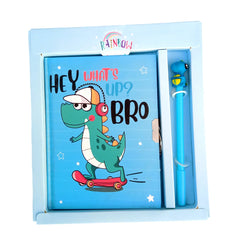 Cute Dino diary with Gel Pen key lock with Packing stationery school Gift