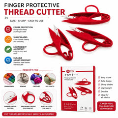 Finger protective thread cutter for sewing embroidery knitting and craft use