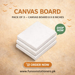 Pack of three 8x8 inch square canvas boards for acrylic and oil painting projects.