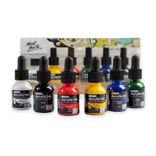 Mont Marte premium acrylic ink set 6pcs × 20ml for painting, crafts, and mixed media projects