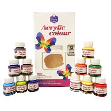 Keep Smiling acrylic colour paint set with 12 assorted 25ml tubes for painting on canvas and paper