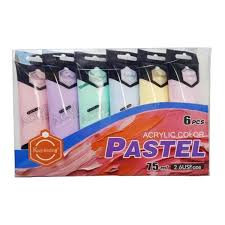 Keep Smiling acrylic colour pastel shades set of 6 with 75ml bottles for painting and crafts