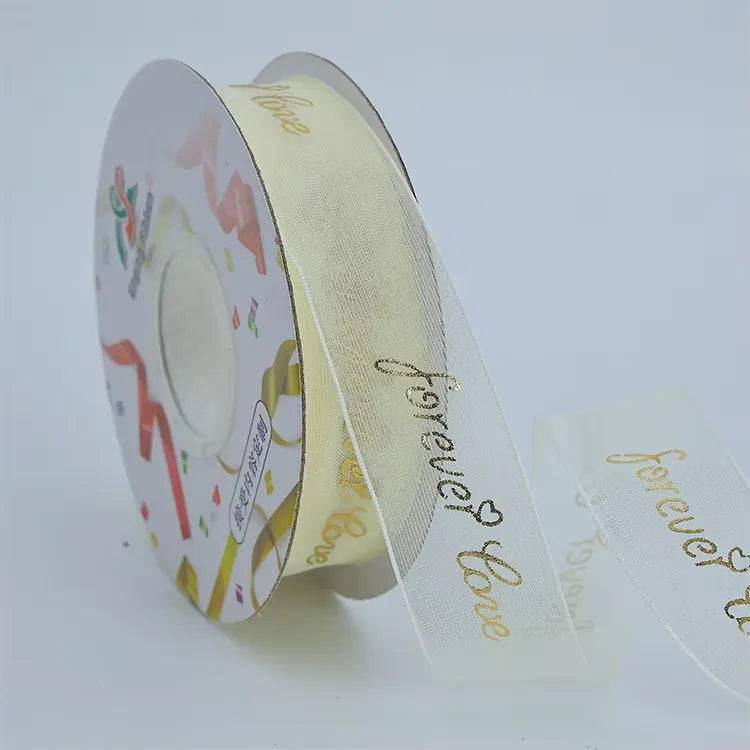 25cm x 10 yard Satin Organza Border Ribbon Chiffon for Gift Wrap and Decorations