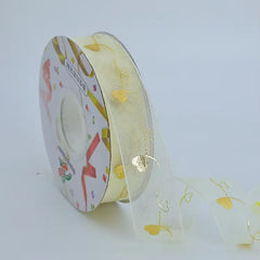 Satin organza border chiffon ribbon, 25cm wide and 10 yards long, for gift wrapping, decorations, and craft projects