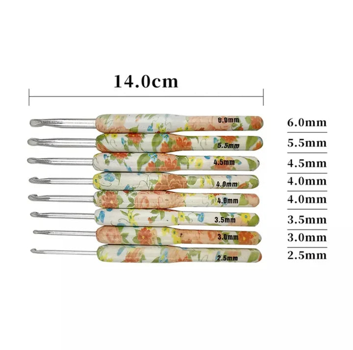 Vintage Crochet Hook Set 8 Pcs for Crochet Yarn Crafts and DIY Projects