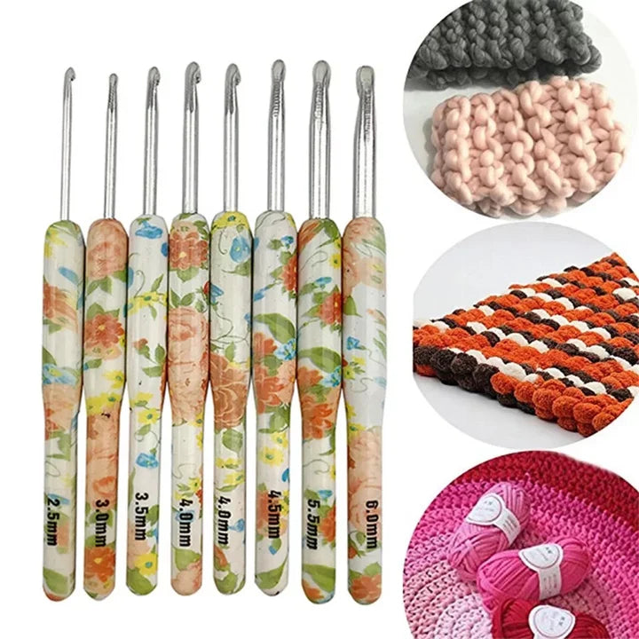 Vintage Crochet Hook Set 8 Pcs for Crochet Yarn Crafts and DIY Projects
