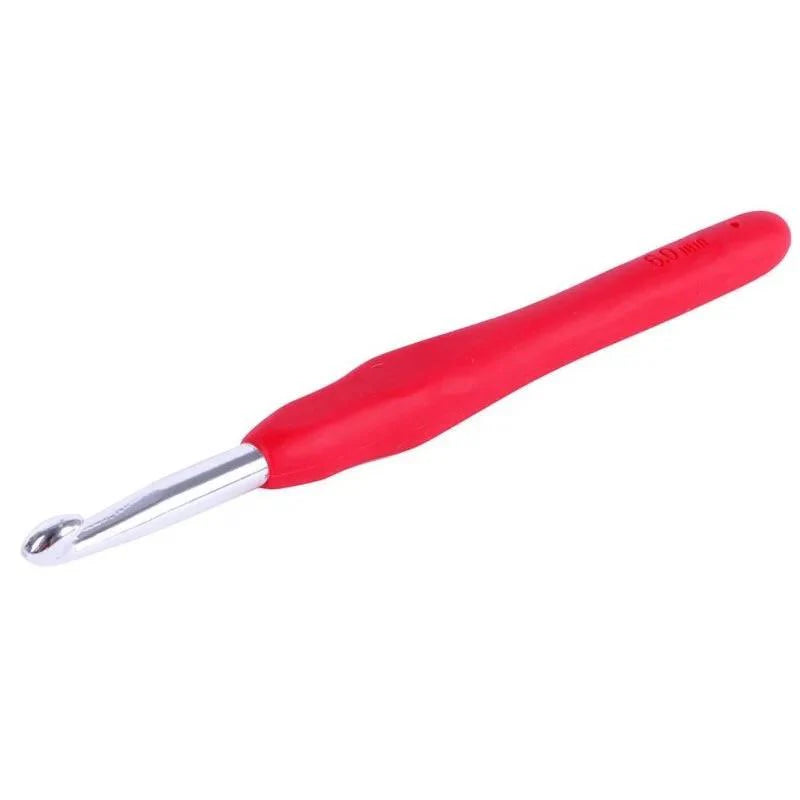11pcs ergonomic soft rubber grip aluminum crochet hook set for knitting and crochet crafts