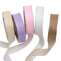 25mm x 25-yard fabric gift wrapping ribbon roll for decoration and crafts