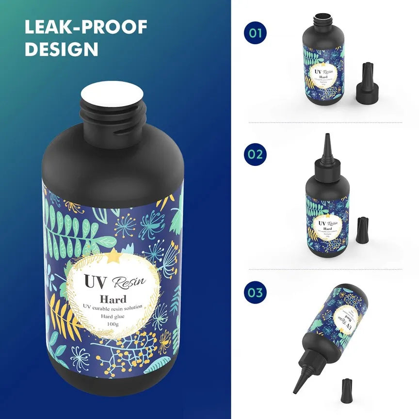 UV resin hard glue 50g 100g 200g transparent LED curing for DIY crafts and jewelry