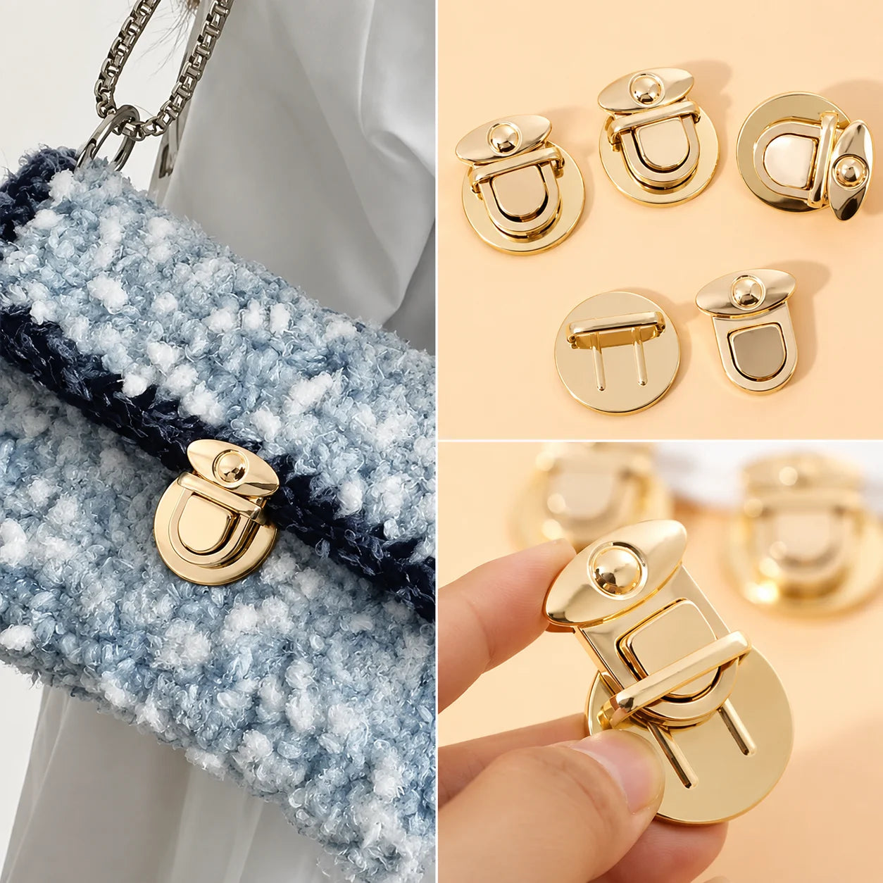 Push Clasp Lock for Bags 1 Piece – Bag Making Hardware