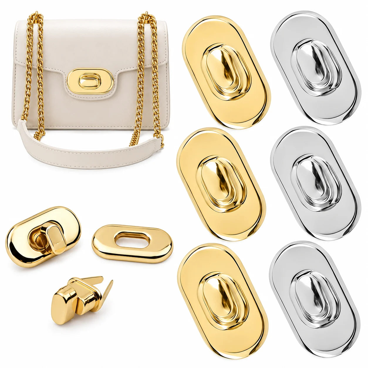 Iron Push Snap Button Clasp Lock 1 Piece for DIY Purse and Handbag Making
