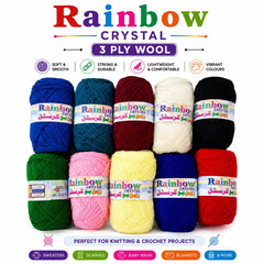 Rainbow Double Knit Yarn Ball 3ply 80g – Soft Knitting & Crochet Yarn