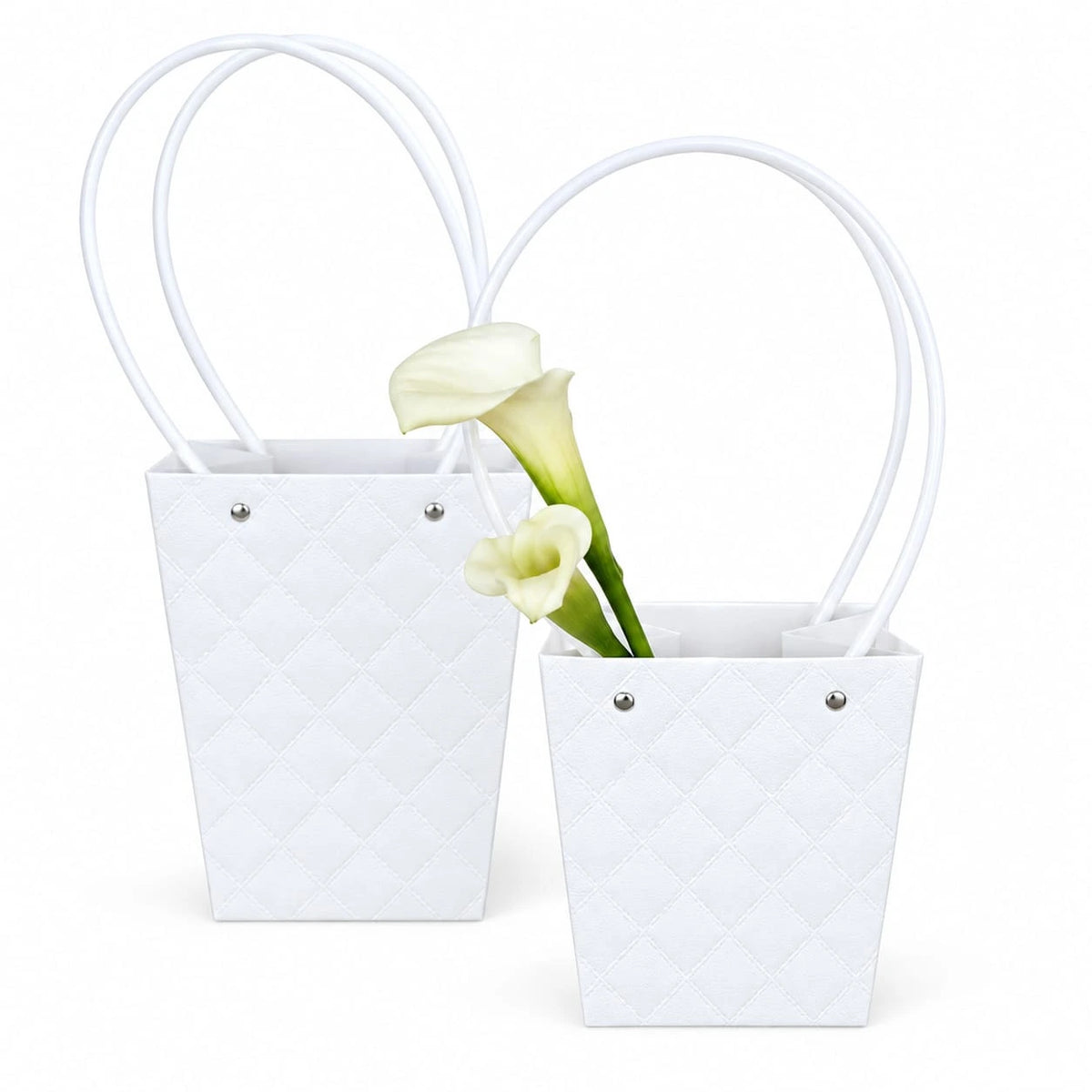 Mini Quilted Faux Leather Handbag with Handles for Gifts & Everyday Use