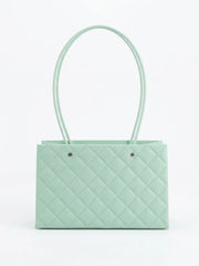 Quilted faux leather handbag with handles suitable for gifting and everyday use