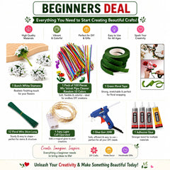 Pipe cleaners beginners all-in-one craft kit with flower-making and DIY craft supplies