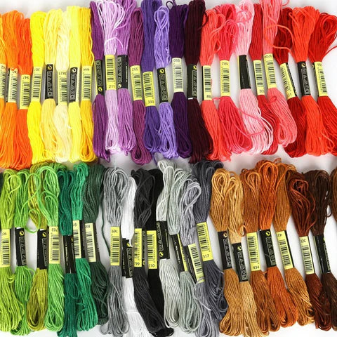12 Anchor & Butterfly Solid Stitch Cotton Embroidery Thread Floss Set Multicolor Embroidery Skeins for Cross Stitch and Craft Projects