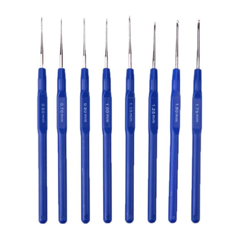 Small crochet hooks set 8 sizes aluminum crochet needles for knitting yarn crafts DIY projects and handmade crochet