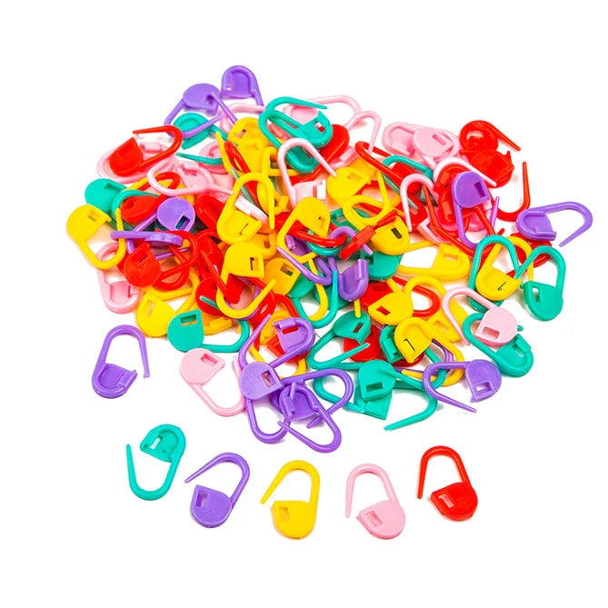 Colorful stitch markers for knitting crochet and DIY yarn projects