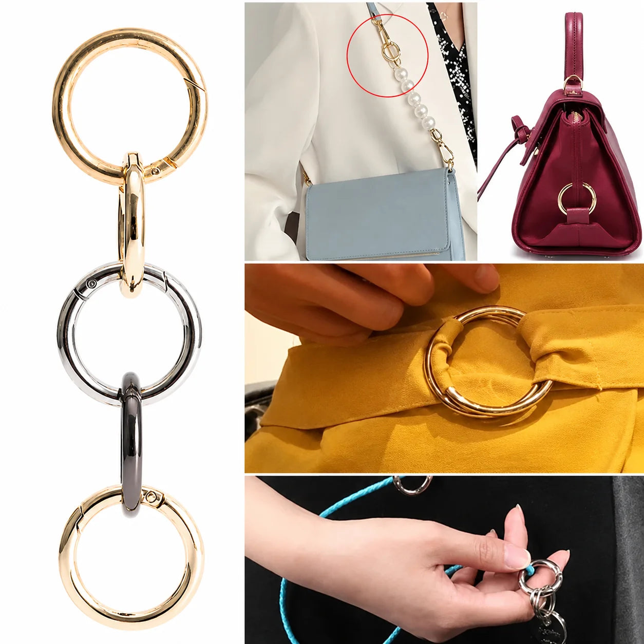 Spring O-Ring Openable Keychain Clasps 2 Pieces – Bag & Keychain Hardware