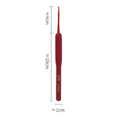 Maroon soft shank rubber grip crochet hook set ergonomic crochet needles for yarn knitting amigurumi and DIY crafts