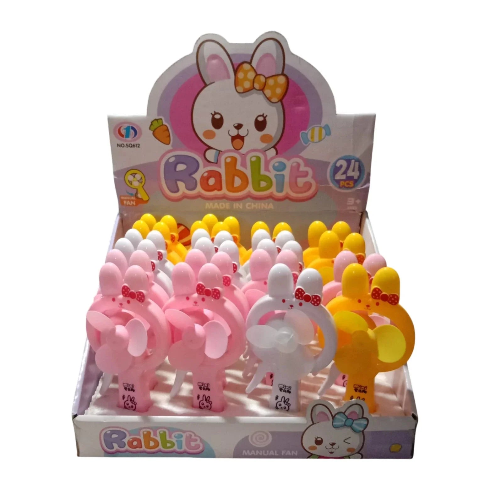 Cute rabbit mini handheld portable cartoon bunny fan for kids, lightweight personal cooling fan for travel and summer use