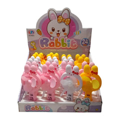 Cute rabbit mini handheld portable cartoon bunny fan for kids, lightweight personal cooling fan for travel and summer use