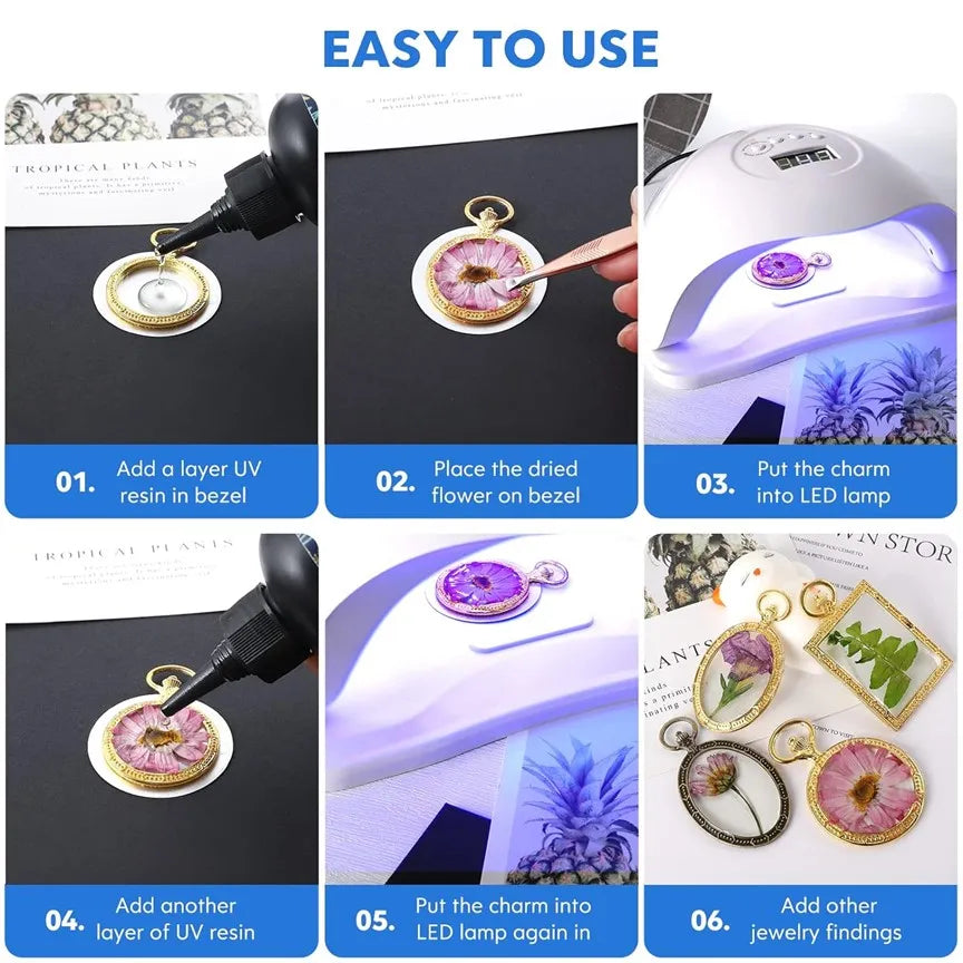 UV resin hard glue 50g 100g 200g transparent LED curing for DIY crafts and jewelry