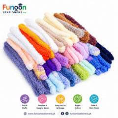 Premium Wool Jumbo Pipe Cleaner 1 Meter Plain Coral Fleece Chenille Stem