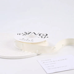 Gift Wrapping Ribbon Fabric with Pearl 1 Inch x 5 Yard